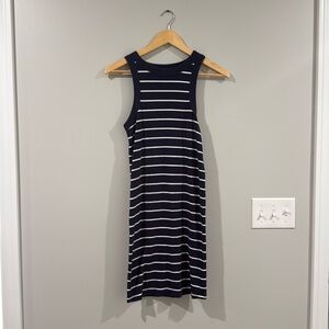 Navy blue striped Old Navy body con dress